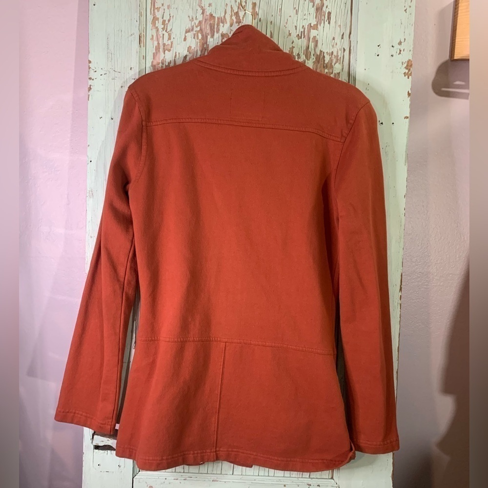 Women’s PrAna 100% cotton burnt orange button up jacket with turtle neck - Picture 4 of 6